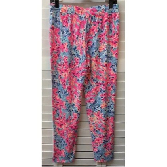 Lilly Pulitzer Womens Colorful Floral Print Elastic Waist Pants M - Picture 2 of 3